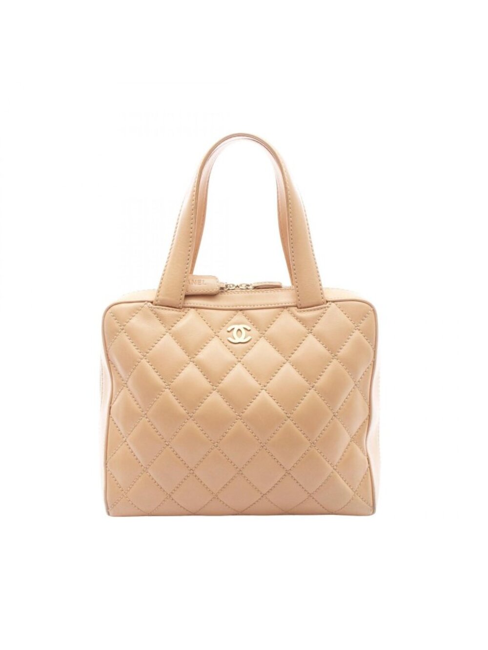 Chanel Handbag Wild Stitch Beige Leather